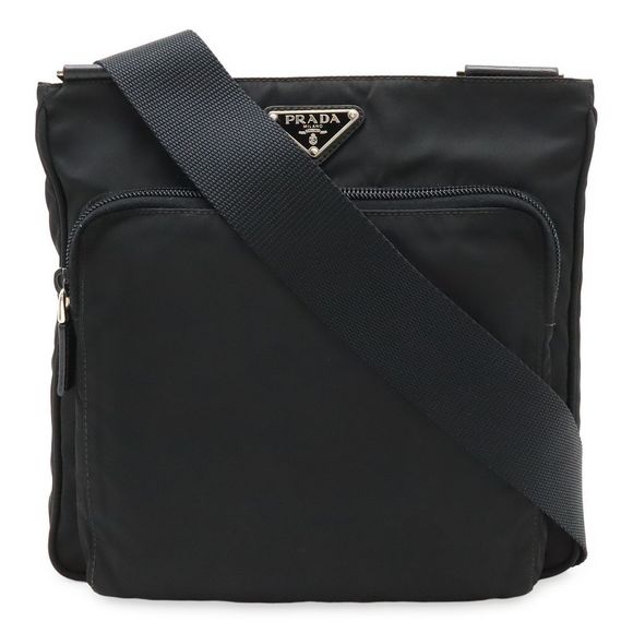 Prada Shoulder Bag Messenger Bag Crossbody Nylon NERO Black Black Silver - Picture 1 of 9